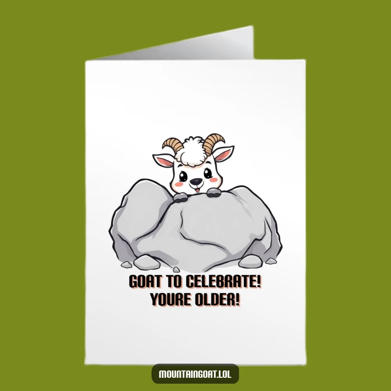 Free Printable Birthday Card: Mischievous Goat Peeking - Funny Downloadable Gift