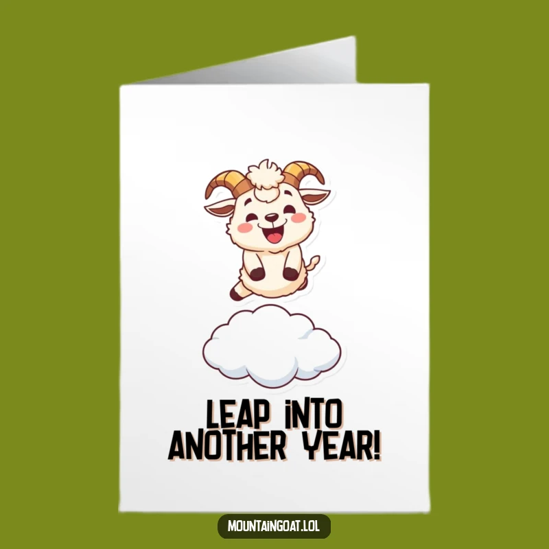 Free Printable Goat Cloud Leap Birthday Card: Hilarious Downloadable Gift for Joyful Celebrations