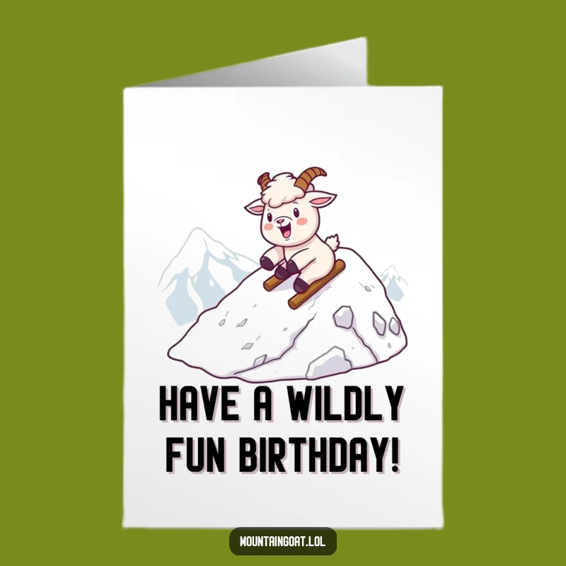 Free Printable Kawaii Goat Birthday Card: Funny Sliding Downloadable Gift for Thrill-Seekers