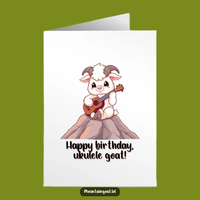 Ukulele Goat Free Printable Birthday Card - Musical Fun Downloadable