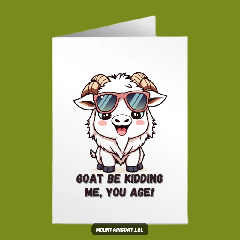 Kawaii Goat Birthday Card: Cool Sunglasses Funny Free Printable Downloadable Gift for Fun Lovers