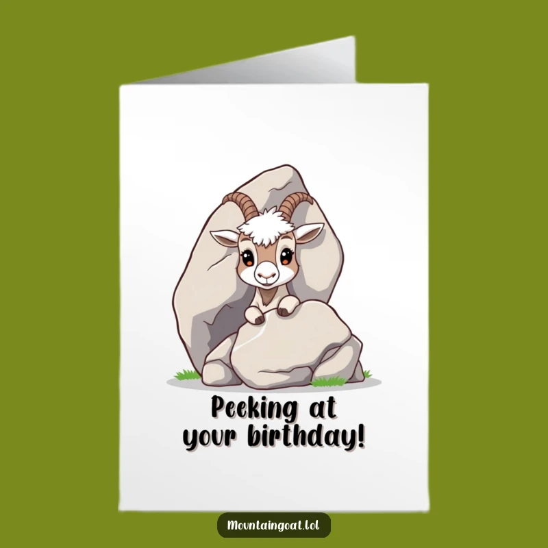 Curious Free Printable Goat Birthday Card - Peeking Surprise Downloadable Gift