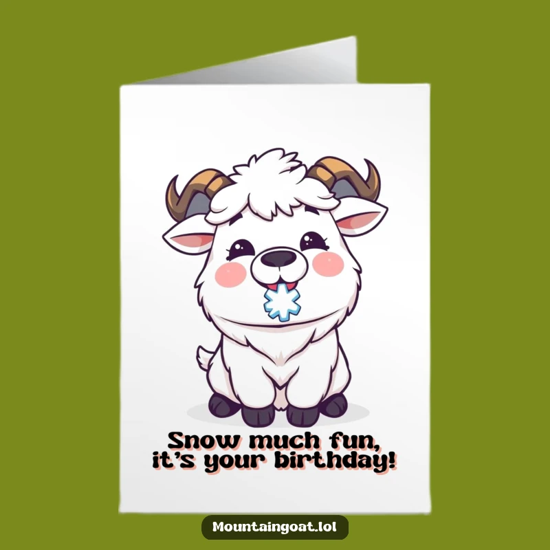 Free Printable Kawaii Goat Birthday Card LOL Funny Downloadable Gift for Hikers