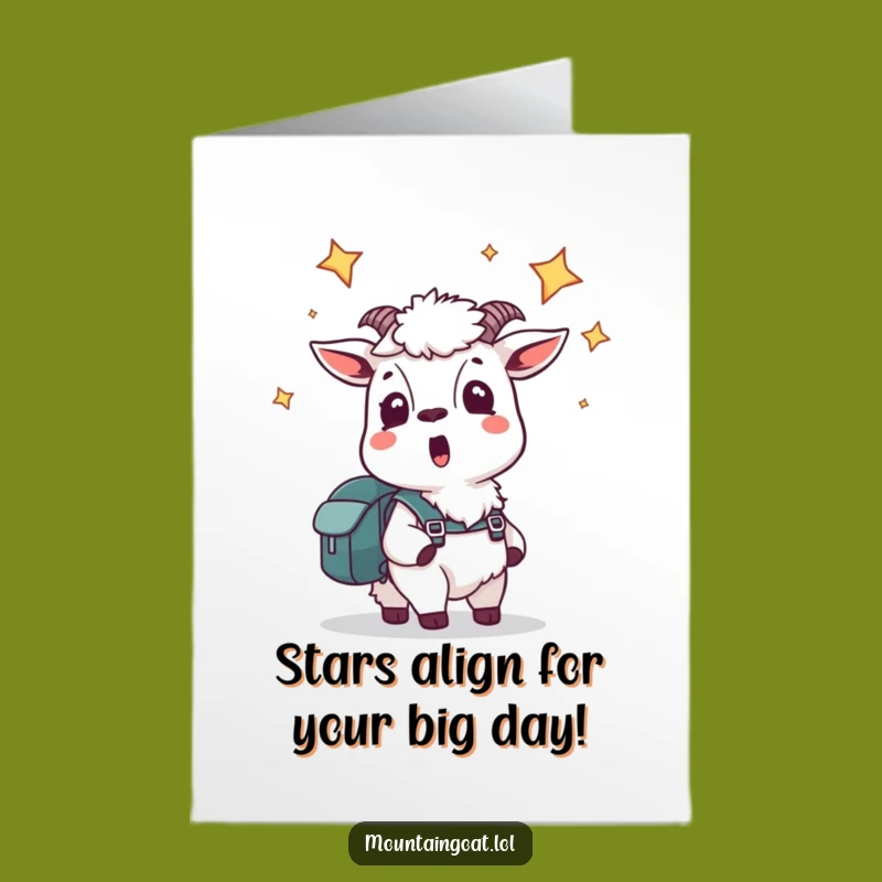 Free Printable Birthday Card: Starstruck Goat Backpack Funny Gift