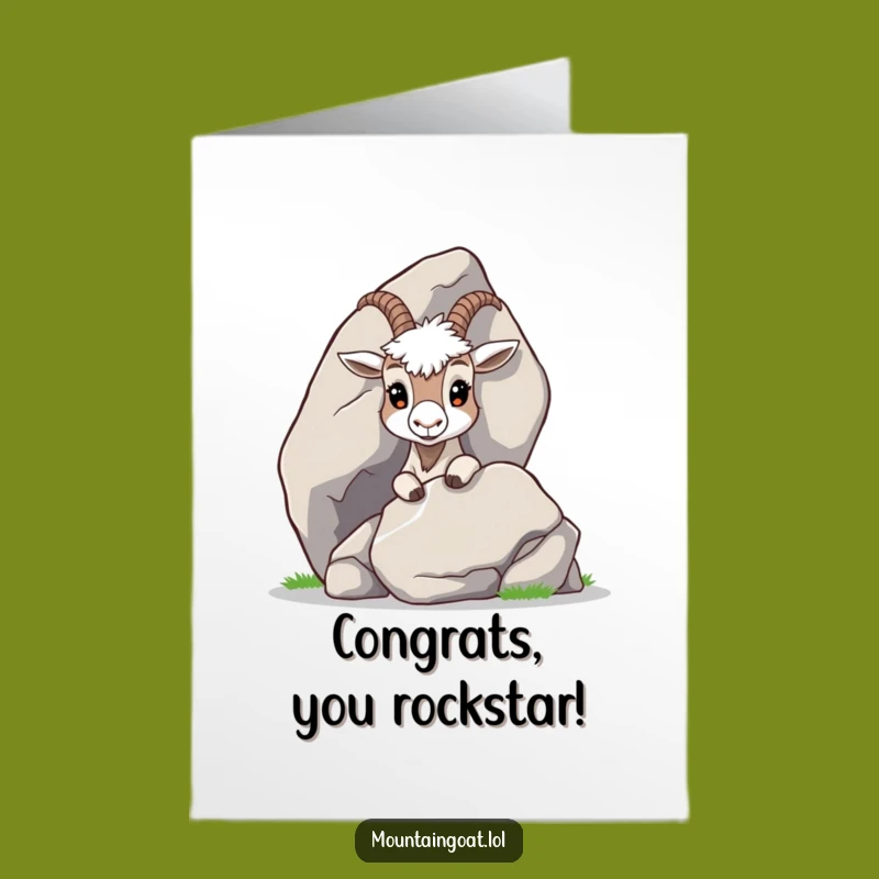 Free Printable Goat Congrats Card - Peeking Surprise Downloadable Gift