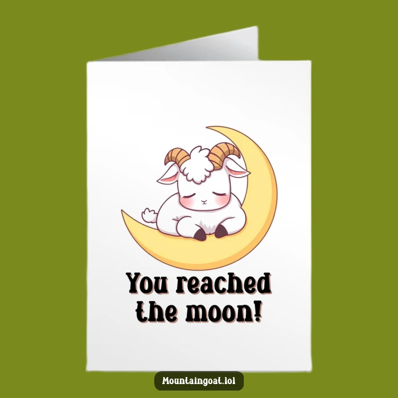 Free Printable Congratulations Card: Sleepy Goat Moon Nap Humorous Downloadable