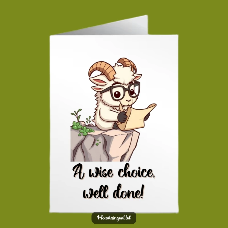 Free Printable Congratulations Card: Smart Goat Scroll Reading Humorous