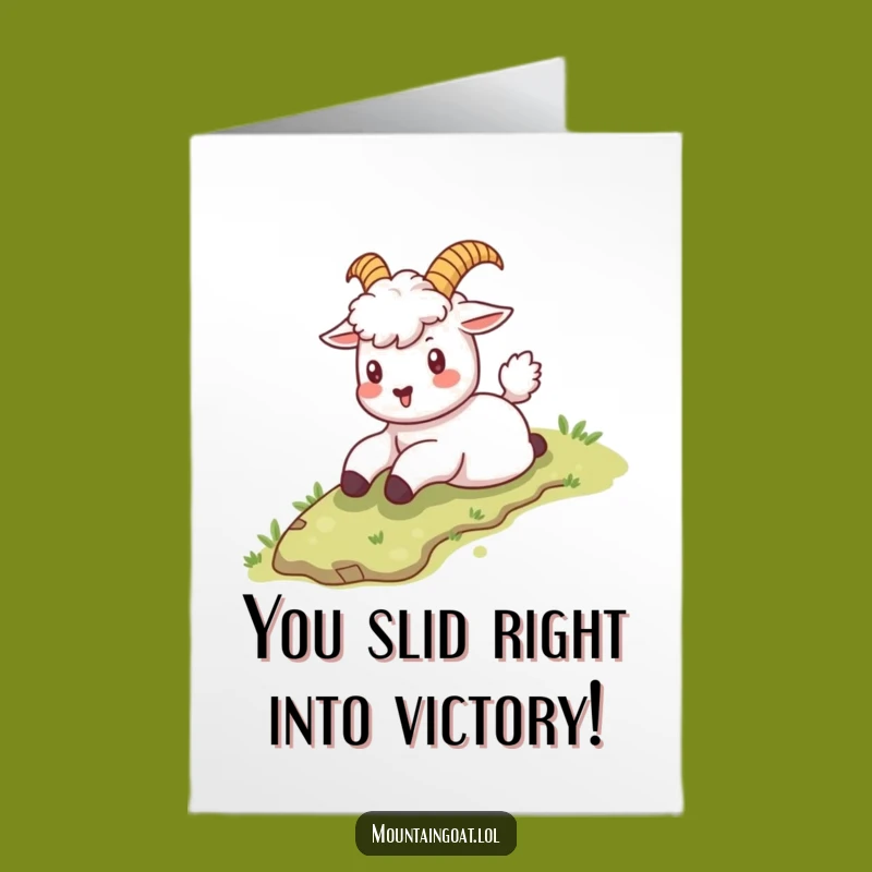 Free Printable Kawaii Goat Congratulations Card - Funny Sliding Downloadable Gift