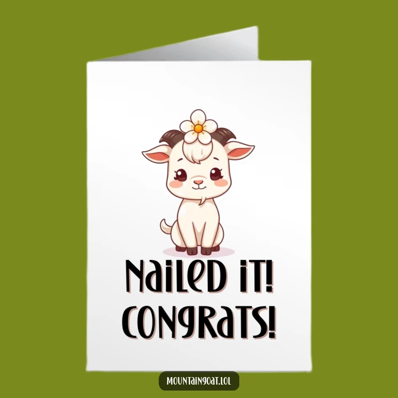 Free Printable Congrats Card: Goatee's Floral Triumph DIY Downloadable Gift for Success