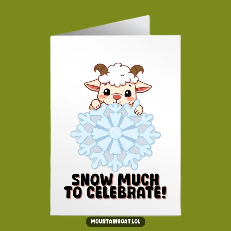 Free Printable Congrats Card: Goat & Snowflake - Funny Downloadable