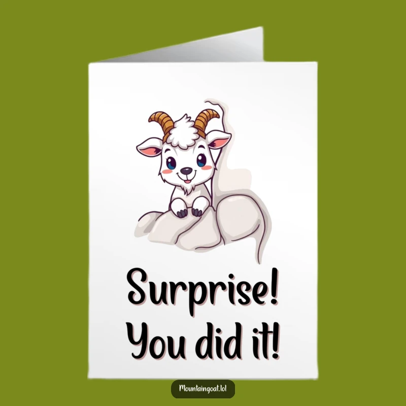 Free Printable Congrats Card: Curious Goat's Secret - Funny Achievement Downloadable Gift