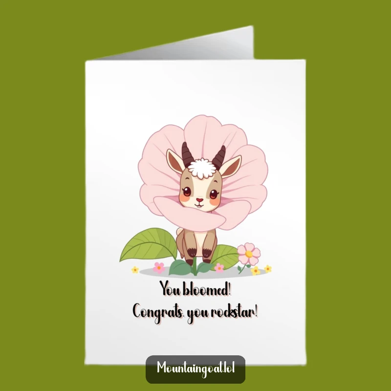 Free Printable Congrats Card: Curious Goat Peeking, Funny Downloadable for Any Achievement