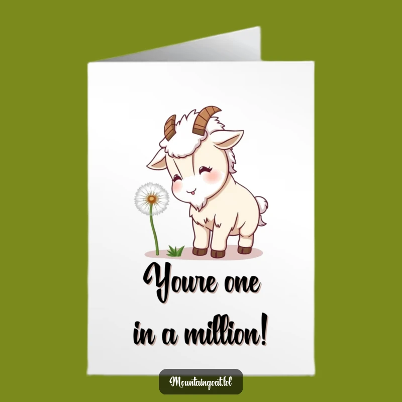 Free Printable Congrats Card: Goat Headbutts Dandelion - Funny Downloadable