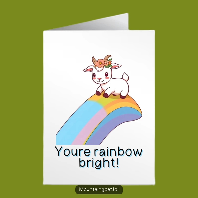 Free Printable: Goat's Rainbow Ride Congrats Card - Cheerful Downloadable Gift