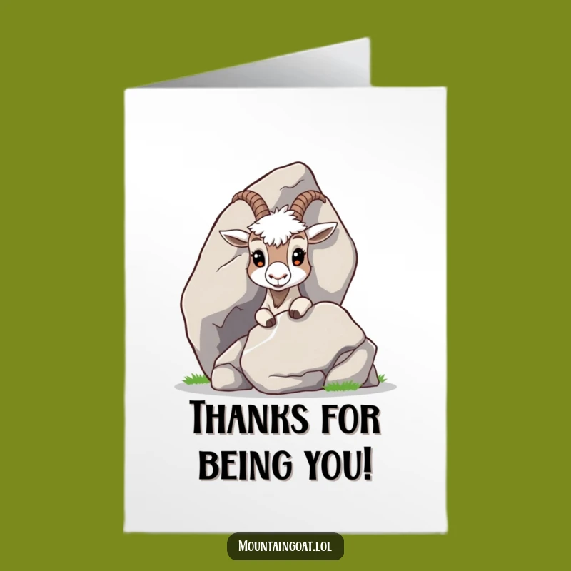 Curious Free Printable Goat Thank You Card - Peeking Surprise Downloadable Gift