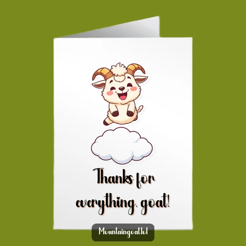 Free Printable Goat Cloud Leap Thank You Card: Humorous Downloadable Gift for Gratitude
