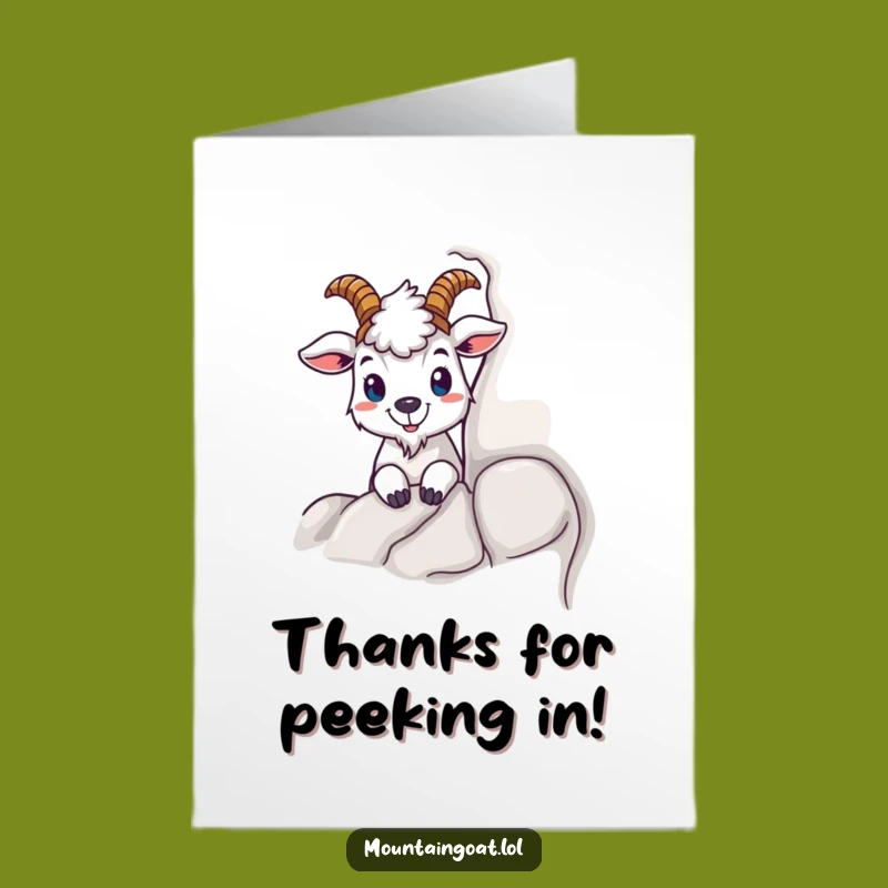 Free Printable Thank You Card: Curious Goat's Thanks - Funny Surprise Downloadable Gift