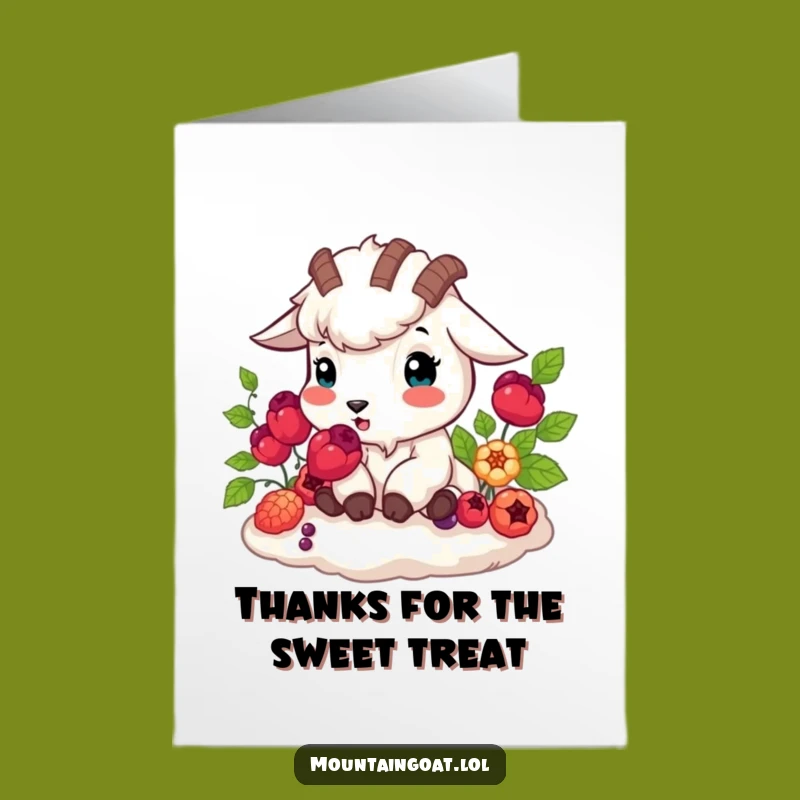 Free Printable Thank You Card: Happy Berry Goat - Downloadable Appreciation!