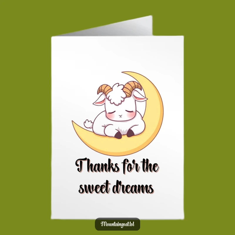 Free Printable Thank You Card: Sleepy Goat Moon Nap Funny Downloadable