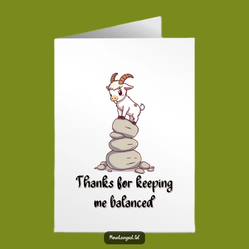 Free Printable Thank You Card: Wobbly Goat Gratitude Downloadable Gift