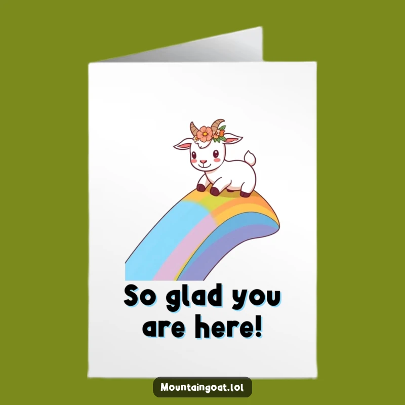 Free Printable: Thanks for the Rainbow Goat Card - Whimsical Downloadable Gift