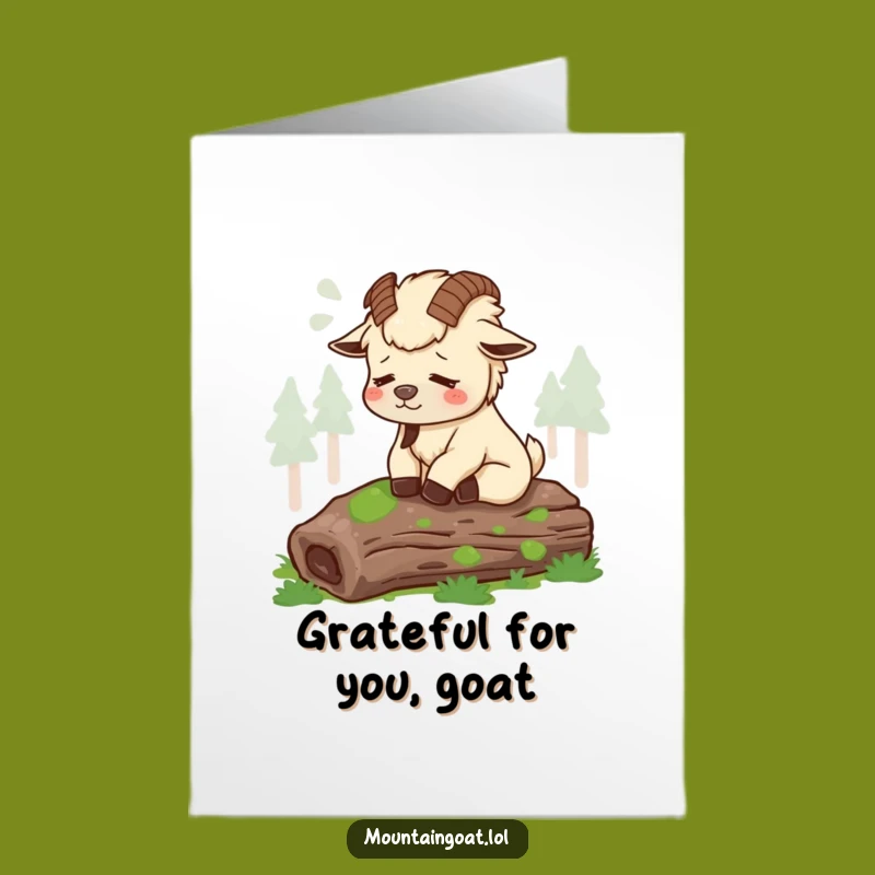 Free Printable Content Goat Thank You Card - Funny Downloadable Gift for Appreciation