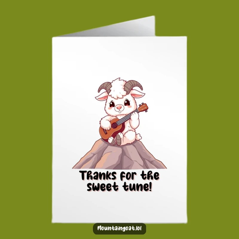 Mountain Goat Ukulele Free Printable Thank You Card - Melodious Download
