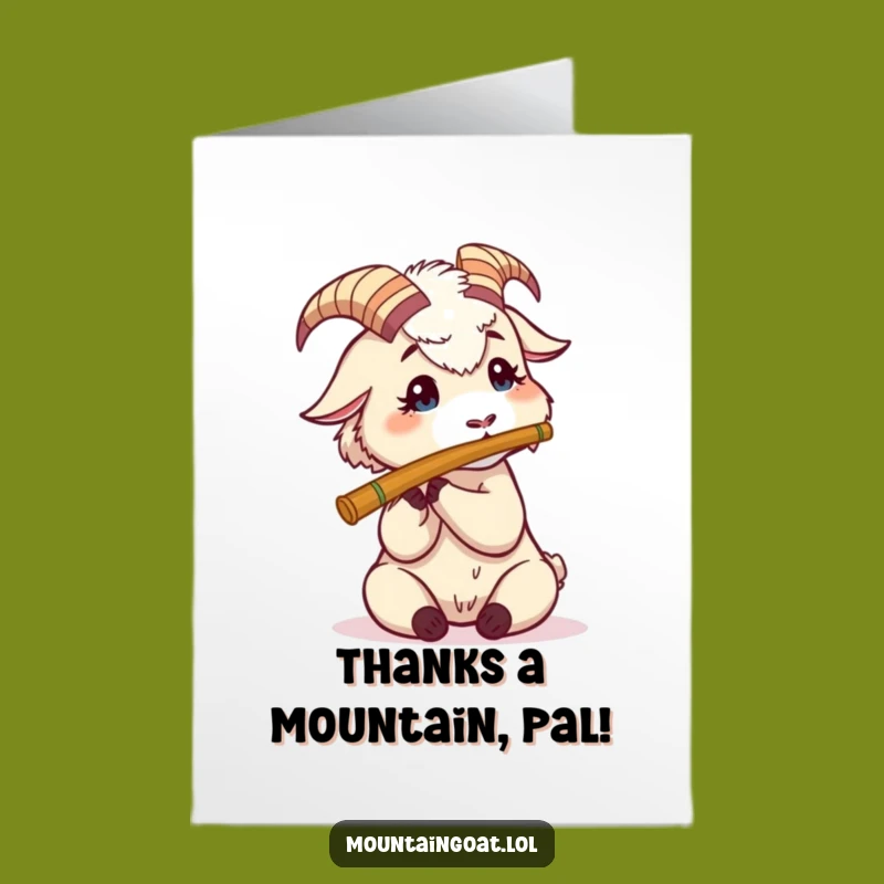 Free Printable Goat Flute Thank You Card - Whimsical Downloadable Gift for Thanks!