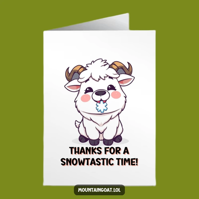 Free Printable Kawaii Goat Thank You Card LOL Funny Downloadable Gift for Gratefulness