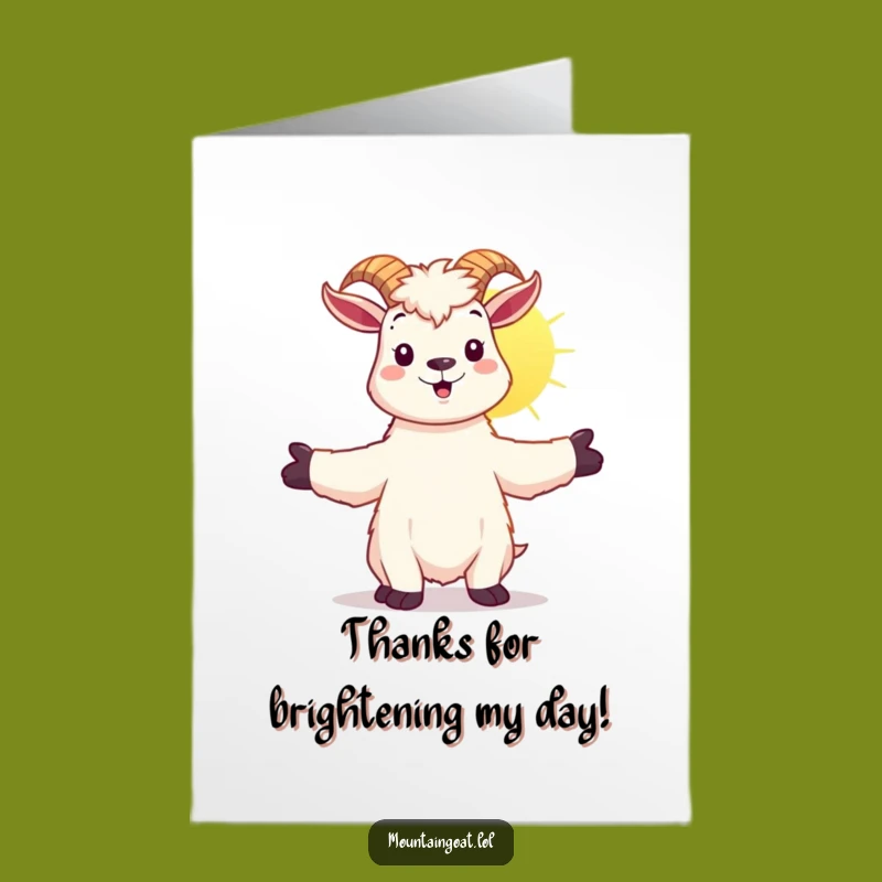 Free Printable Thank You Card: Sunshine Goat - Funny Downloadable Gift