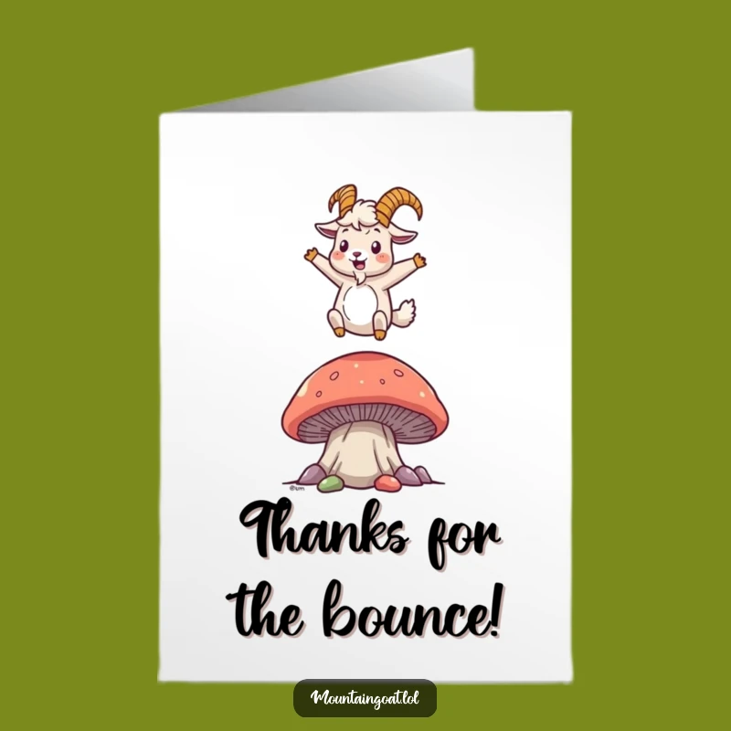 Free Printable Thank You Card: Bouncing Goat Gratitude, Downloadable DIY Gift