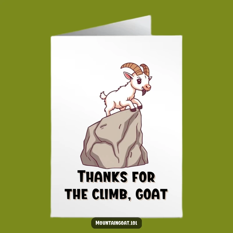 Free Printable Brave Goat Thank You Card - Funny Downloadable Gift for Efforts