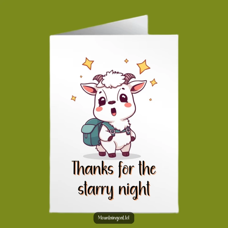 Free Printable Thank You Card: Starstruck Goat Backpack Funny