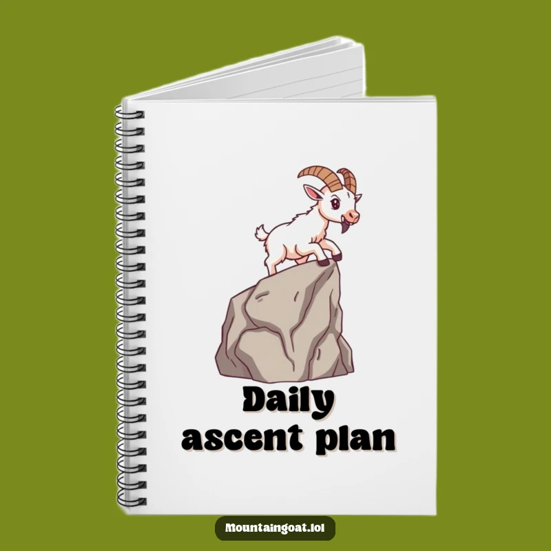 Funny Brave Mountain Goat Notebook - Determined Climber Journal - Study Gift