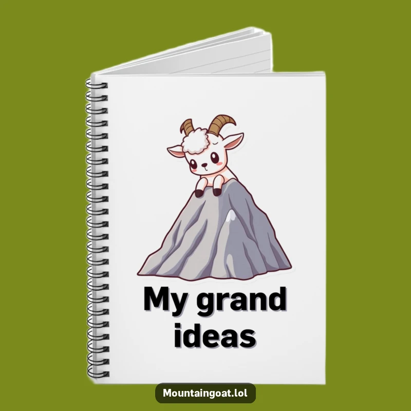 Funny Curious Goat Notebook - Kawaii Mountain Explorer Journal for Adventurous Notes