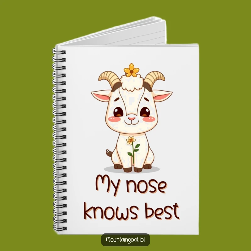 Funny Giggling Goat Journal - Flower Balance Notebook, Humorous Writing Gift