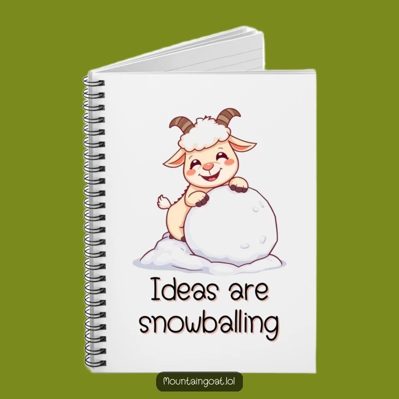 Funny Giggling Mountain Goat Notebook - Hilarious Snowball Journal - School Gift