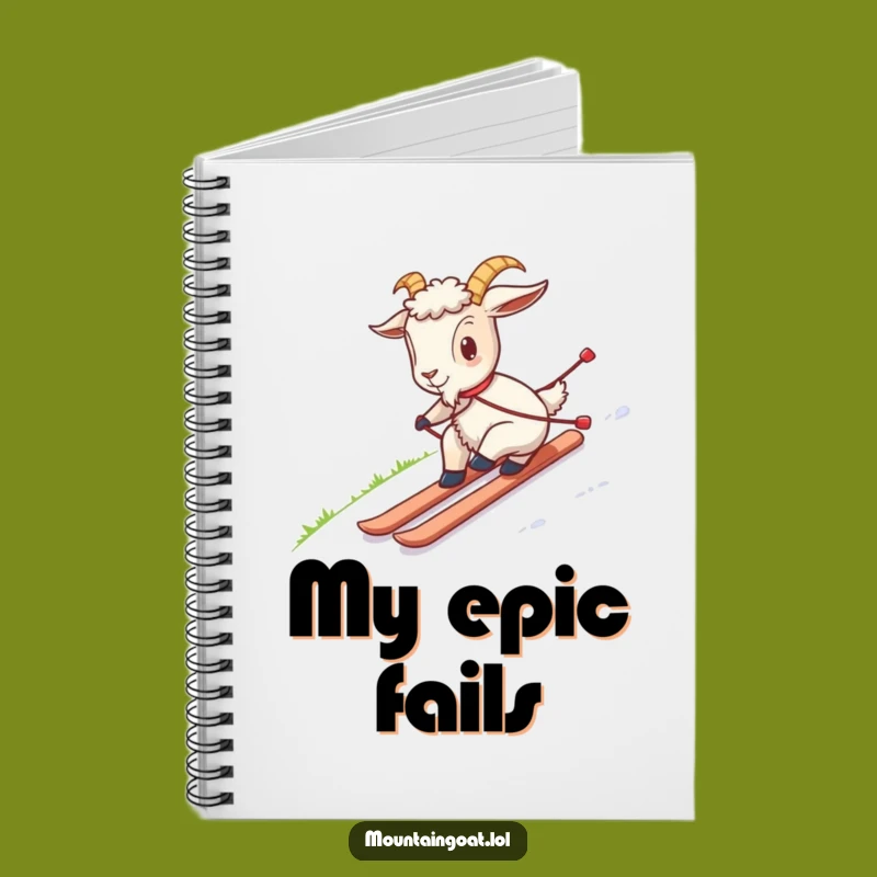 Funny Goat Grass Skiing Notebook: Write Down Your Adventures with a Smile