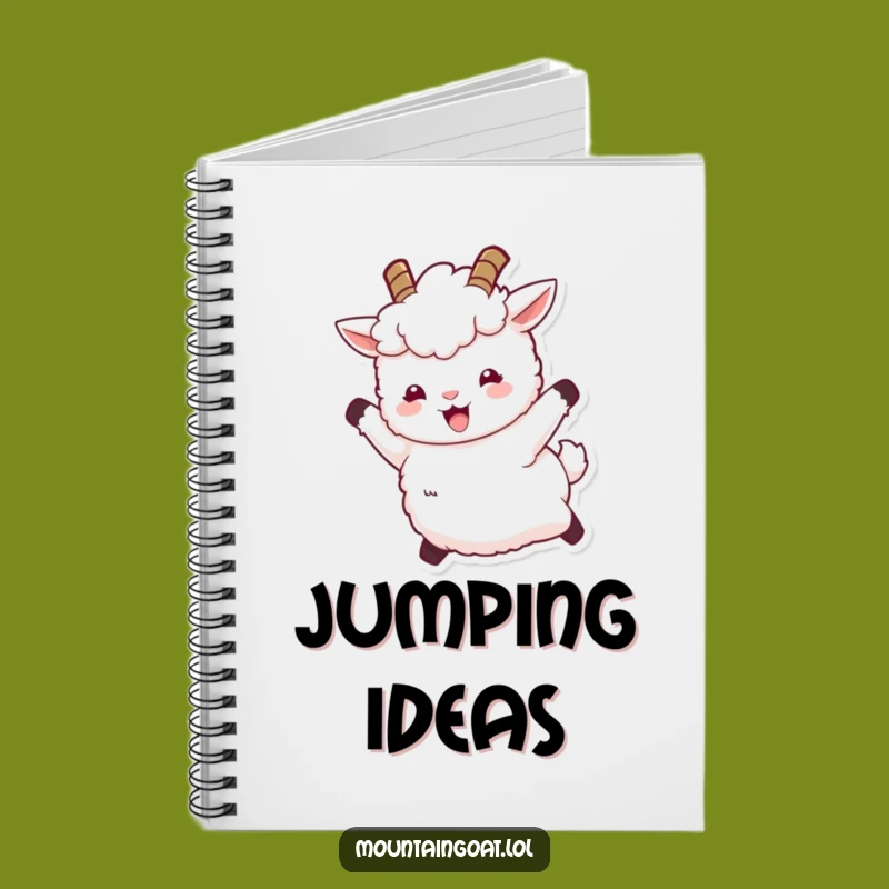Funny Joyful Goat Leap Notebook - Jot Down Ideas with Exuberance