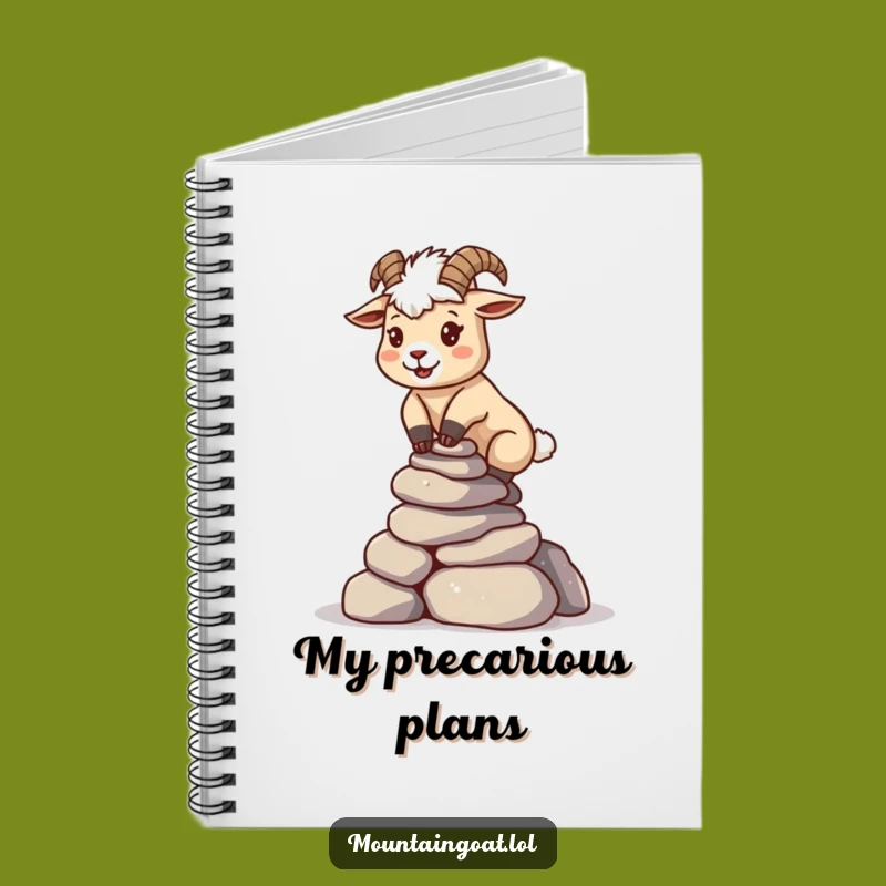 Funny Kawaii Goat Rock Balance Notebook - Journaling Focus Gift