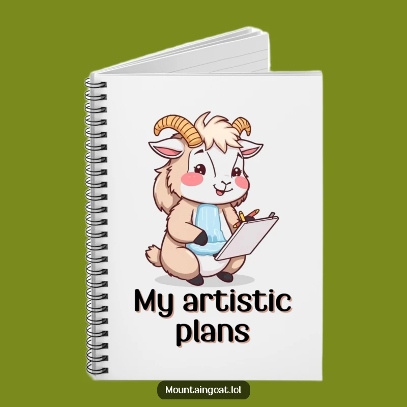 Funny Mountain Goat Artist Notebook - Sketch Your Ideas with This Creative Gift