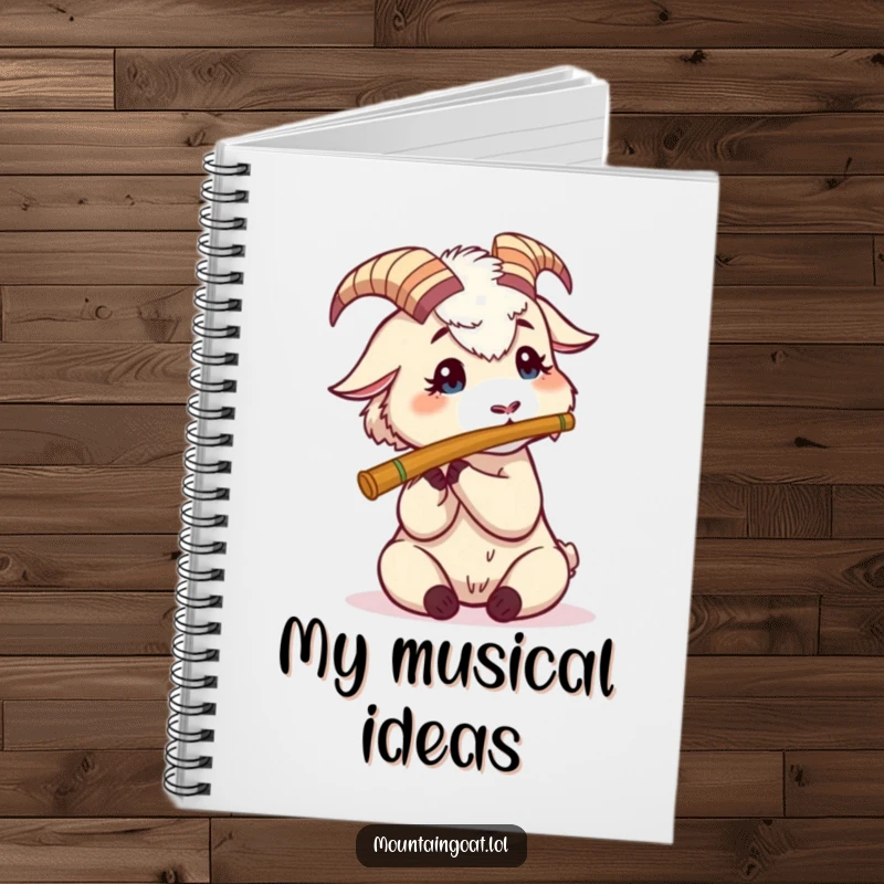 Funny Mountain Goat Flute Notebook: A goat attempts to play a flute, inspiring notes and musical creativity.