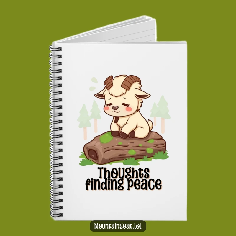 Funny Tired Mountain Goat Notebook - Contented Sigh Journal - Study Gift