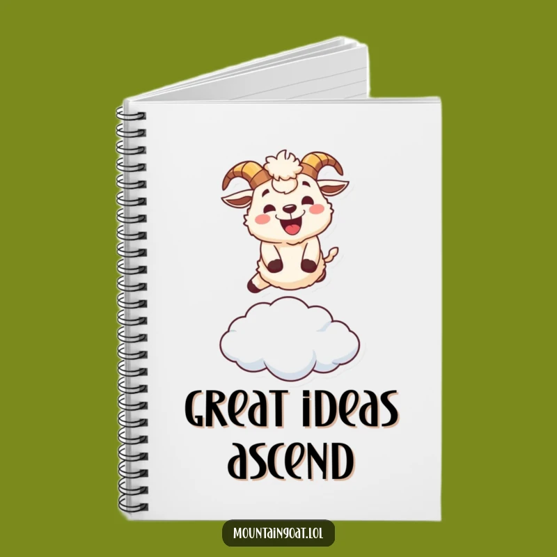 Funny Mountain Goat Notebook: Leap into Ideas with a Grinning Goat