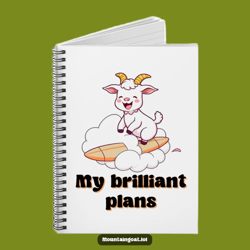 Funny Goat Cloud Surfer Notebook - Hilarious Journal for Ideas