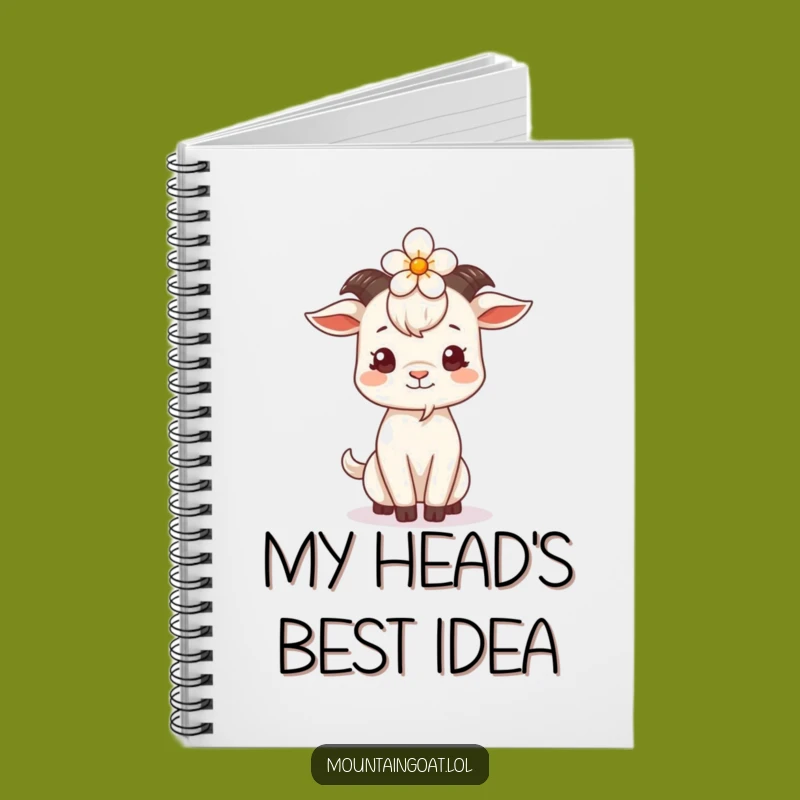 Funny Goat Flower Head Notebook: Jot Down Ideas with Whimsical Charm Funny Gift