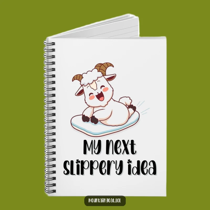 Funny Mountain Goat Belly Slide Notebook - Jot Down Laughs Gift