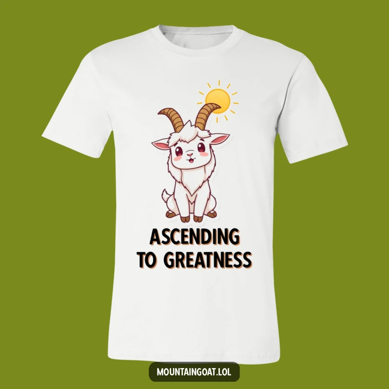 Funny Mountain Goat Sunrise Stretch T-Shirt - Hilarious Outdoor Adventure Tee