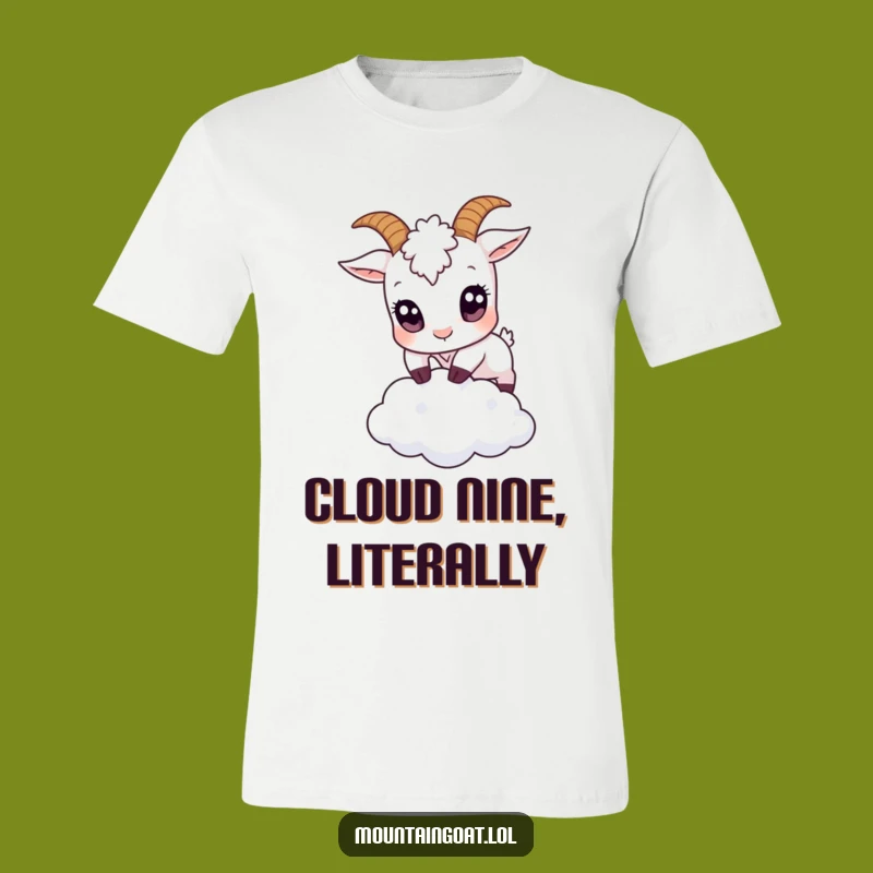 Funny Big Eyes Goat T-Shirt: Hilarious Cloud Leap Tee for Dreamers