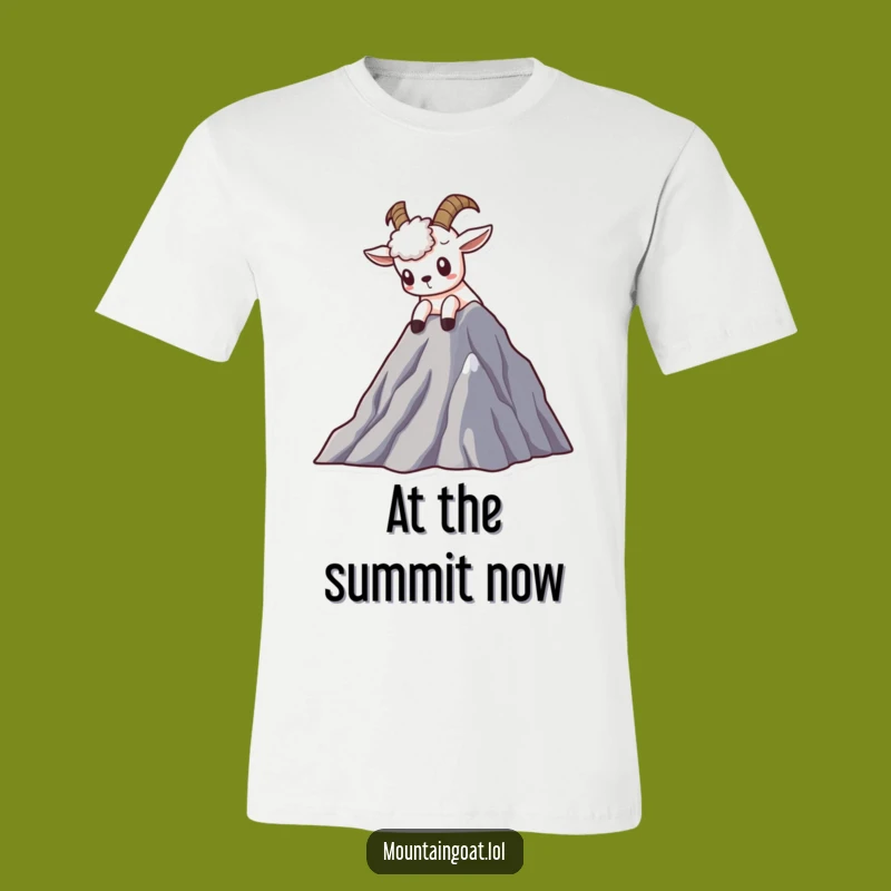 Funny Curious Goat T-Shirt - Kawaii Mountain Explorer Tee for Adventurous Style